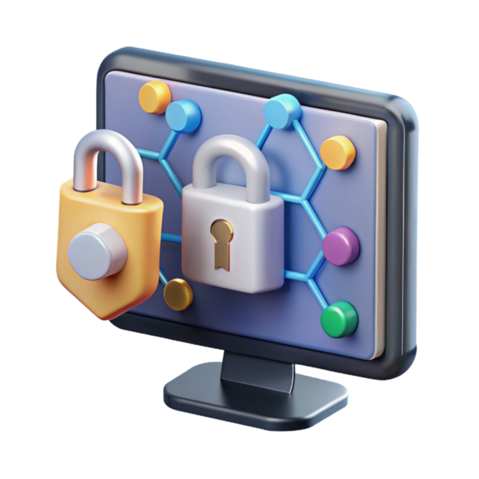 beautiful modern Computer Security Protecting Data with Encryption and Network Security 4K png