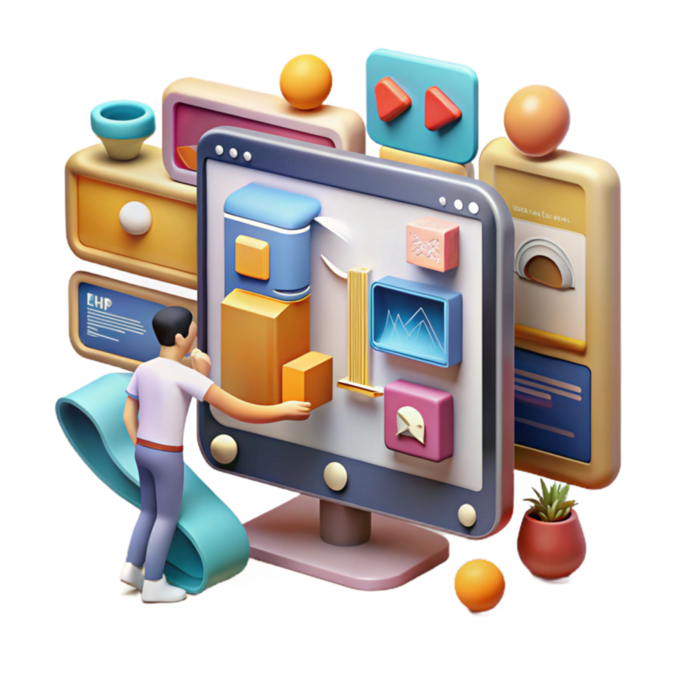 beautiful contemporary Interactive 3D UI Design Modern Interface Elements Data Visualization authentic png