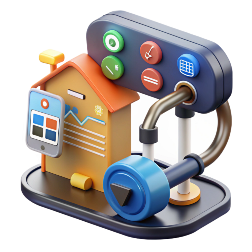 elegant artistic Smart Home Automation System Control Panel Mobile App 4K png