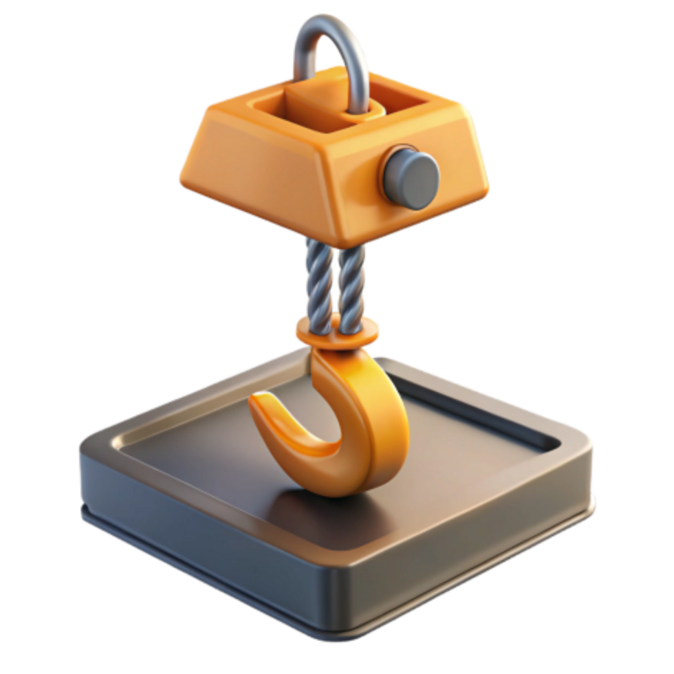 impressive traditional 3D Render of Crane Hook and Lifting Mechanism original png