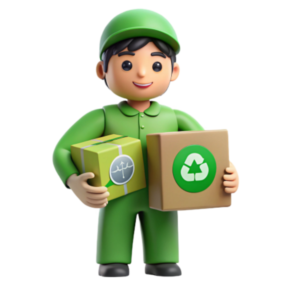 wonderful modern Eco-Friendly Delivery Service Sustainable Package Handling 4K png