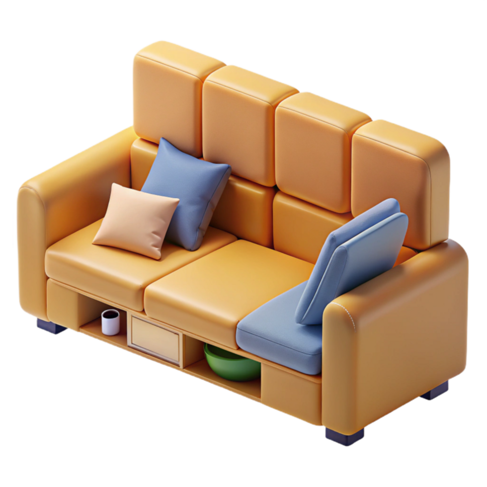 beautiful contemporary Modern Sofa Design Modular Cushions Built-in Storage original png
