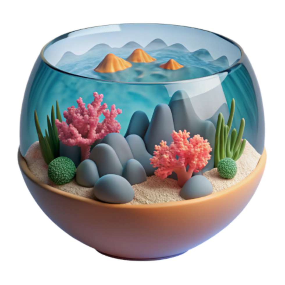 impressive contemporary Undersea Miniature Landscape Coral Reef Terrarium professional png