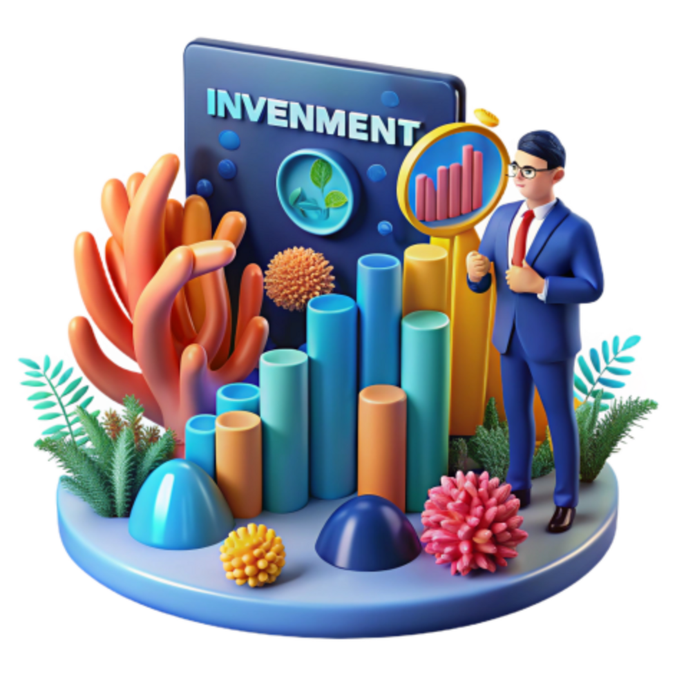 dramatic vintage Sustainable Investment Growth Charts, Data Ecology authentic png