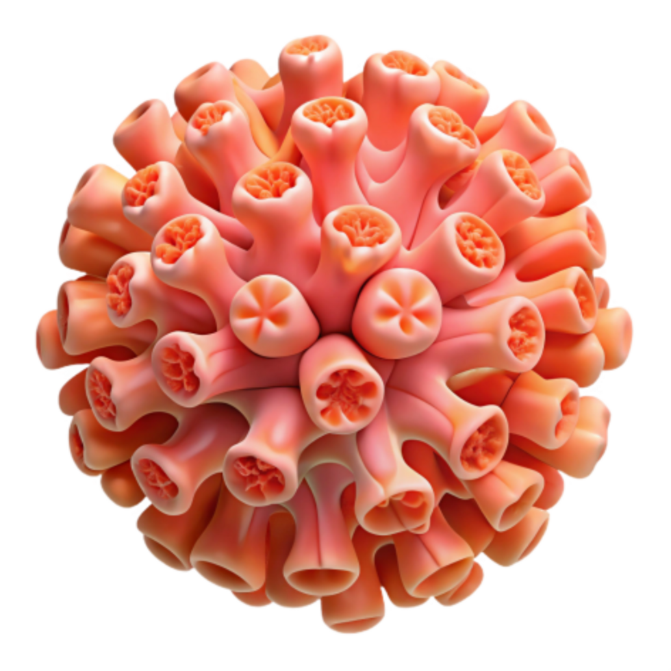vibrant artistic Coral Polyp Cluster A Detailed 3D Render professional png