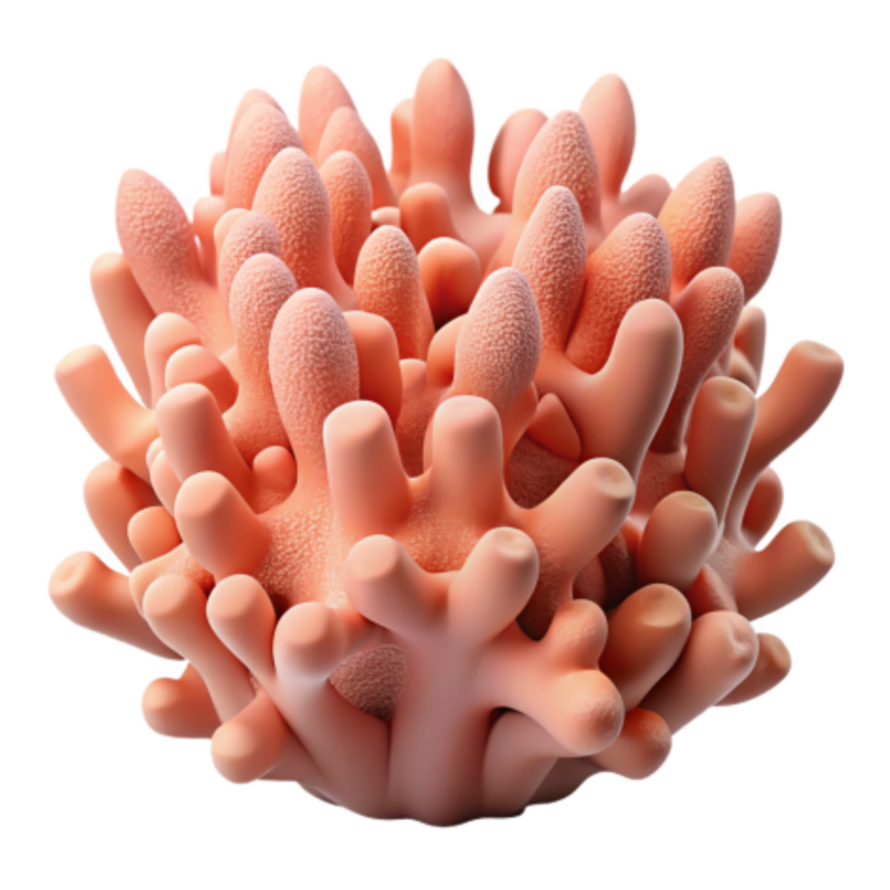 stunning creative Coral Polyp Structure A 3D Model of Coral Growth authentic png