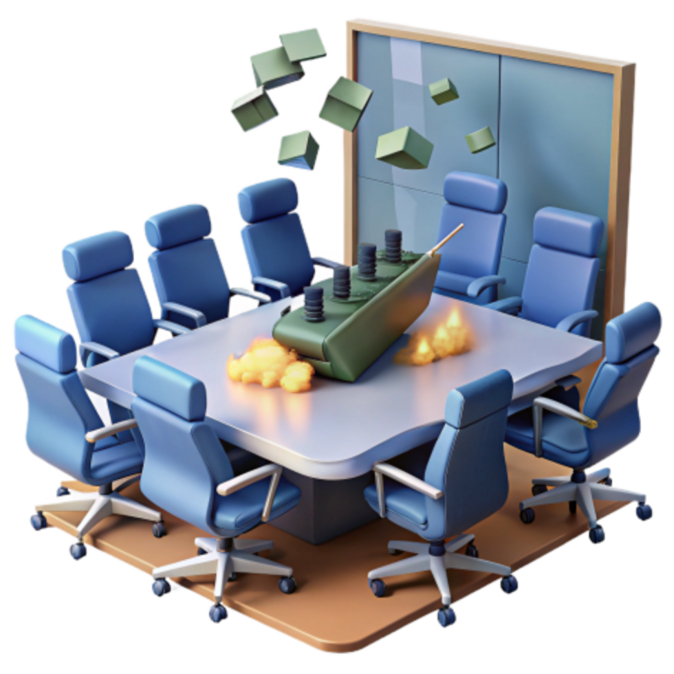 elegant modern Conference Room Chaos Explosions Destruction authentic png