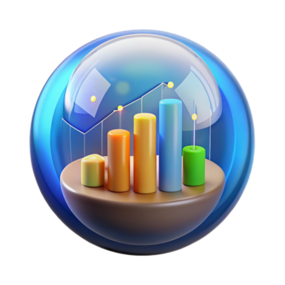 vibrant contemporary Data Visualization Growth Chart Analysis premium png