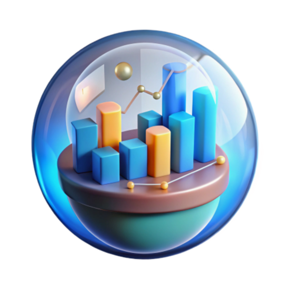 elegant contemporary Visualizing Growth Data Trends in a Protected Sphere 4K png