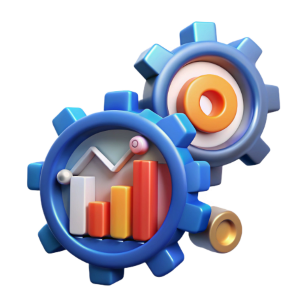 magnificent creative Data-Driven Growth Gears of Progress and Business Analytics high quality png