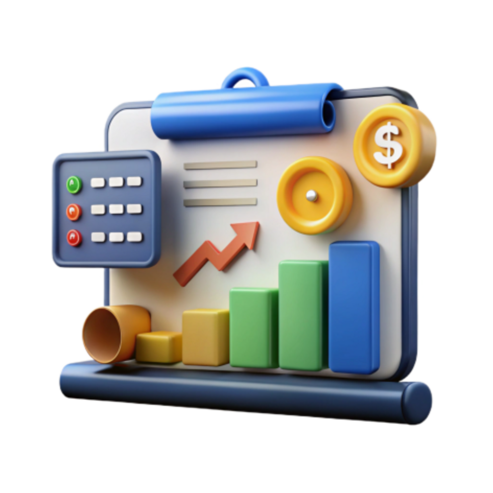 serene contemporary Financial Report Growth Key Metrics premium png