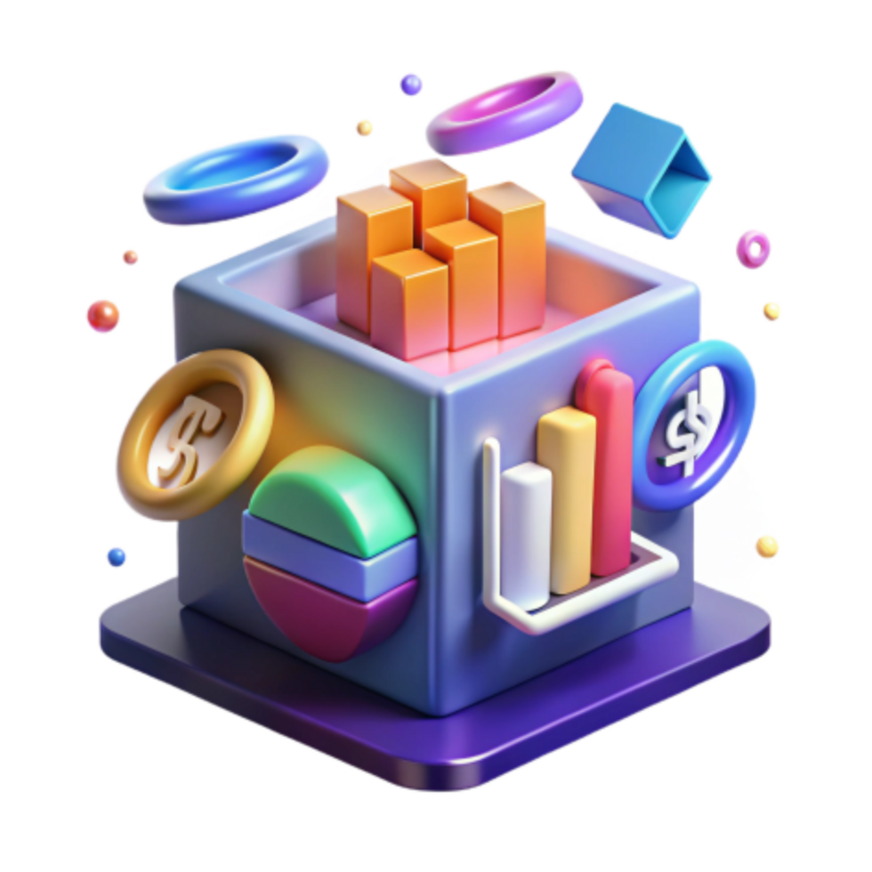 wonderful rustic Financial Data Visualization Charts, Graphs Cubes genuine png