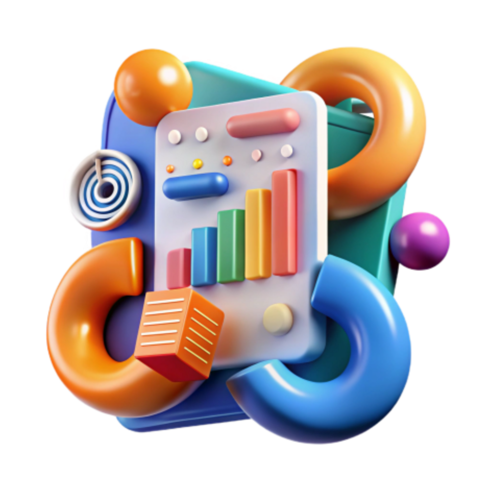 elegant classic Data Visualization Colorful Charts Graphs 4K png