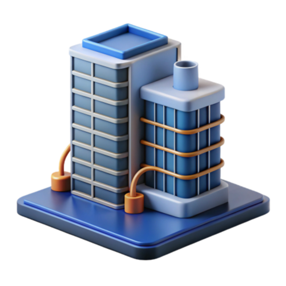elegant artistic 3D Model Industrial Complex, Cityscape Building exclusive png