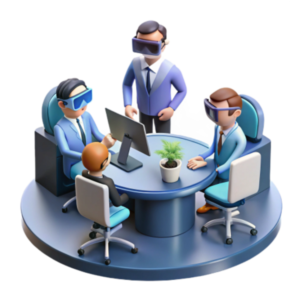 vibrant contemporary Virtual Reality Meeting Immersive Collaboration Technology authentic png