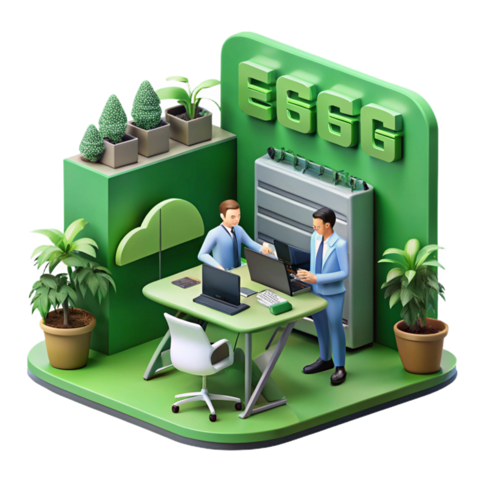 serene abstract Green Office Collaboration Sustainable Workspace Design premium png