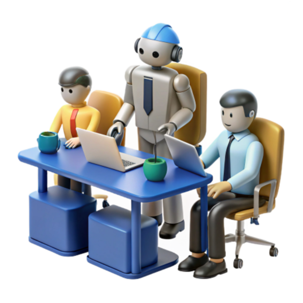 magnificent abstract Robot Collaboration Future of Teamwork in the Workplace authentic png