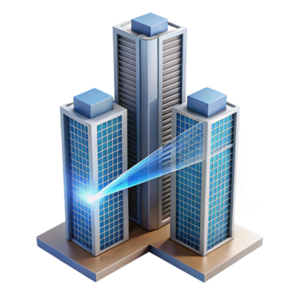 serene artistic Smart Buildings Advanced Networking for Modern Offices high quality png
