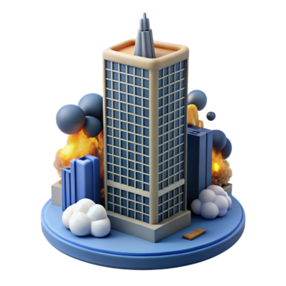 extraordinary vintage Cityscape Disaster Building Fire Simulation professional png