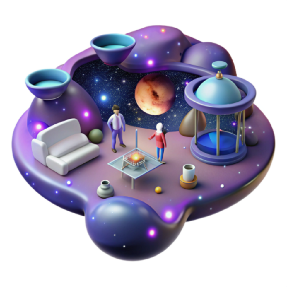 impressive classic Cosmic Exploration A 3D Render of Space Exploration high quality png
