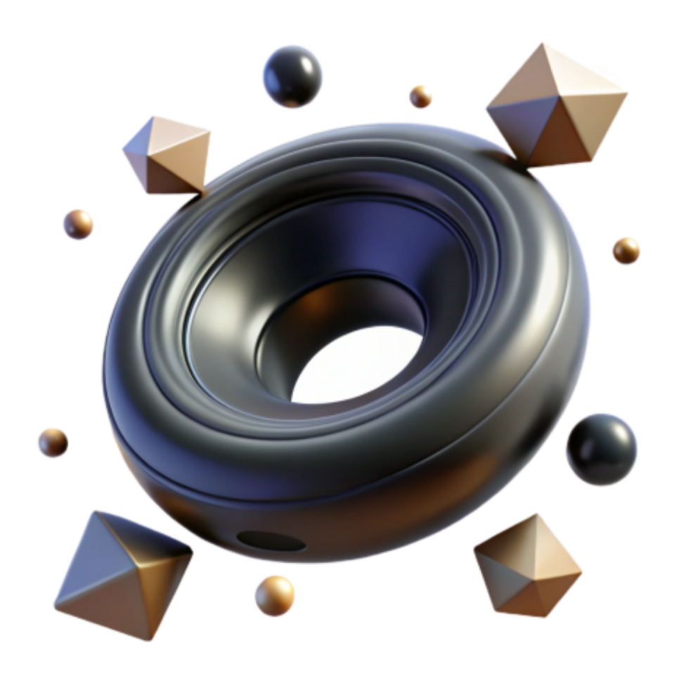 beautiful abstract Abstract 3D Ring with Geometric Shapes original png