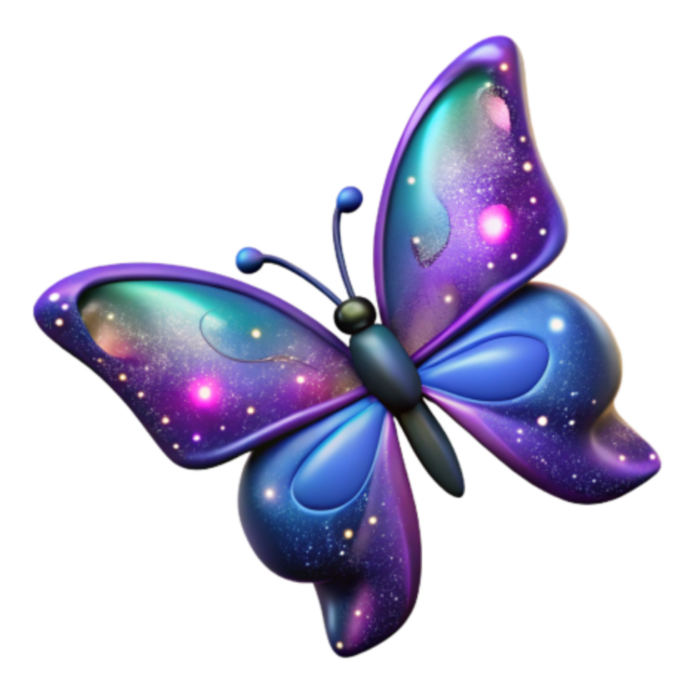 elegant vintage Cosmic Butterfly Galaxy Wings, Purple Hues 4K png