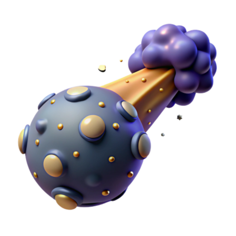 wonderful classic Cosmic Collision 3D Render of Asteroid Impact detailed png