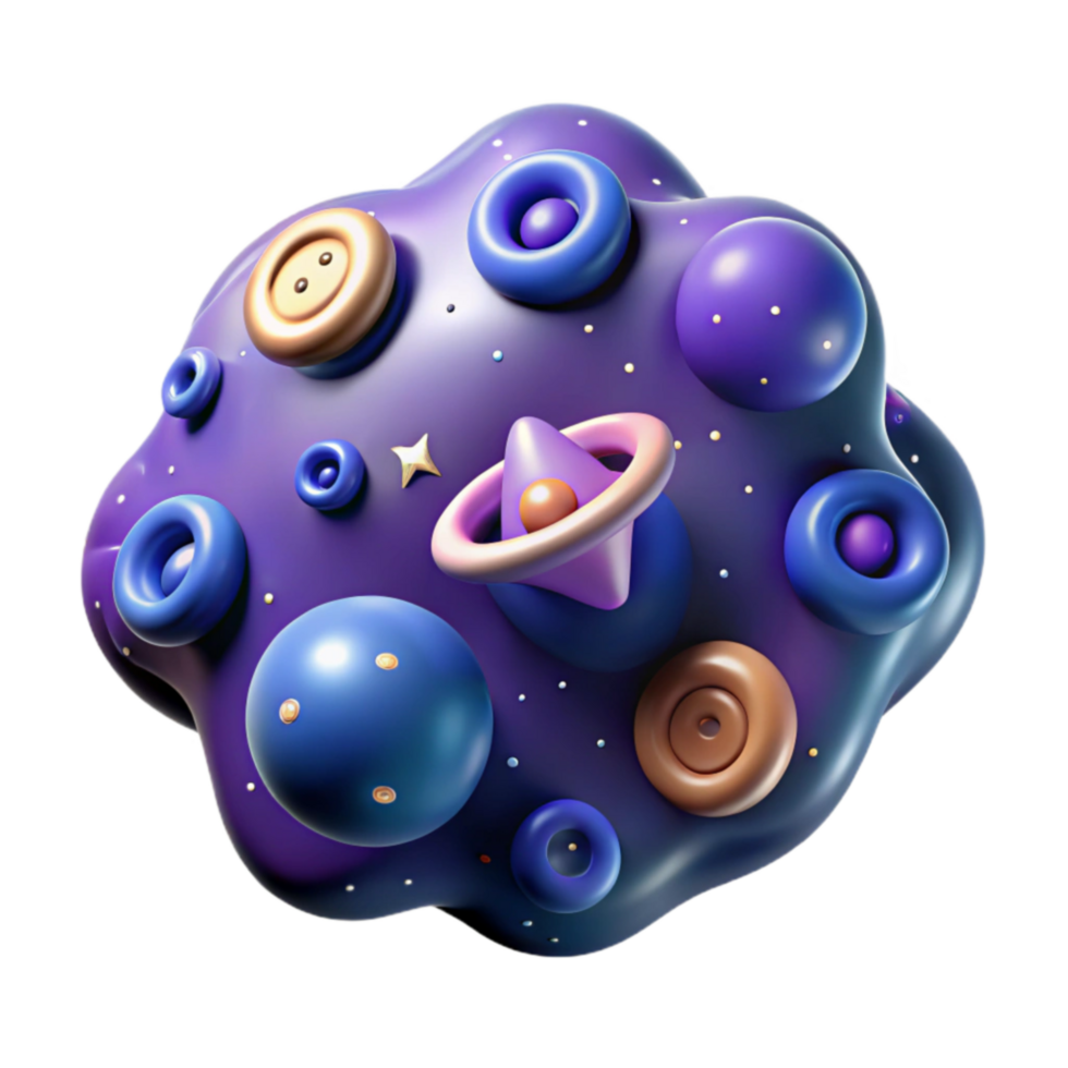 dramatic abstract Abstract 3D Render Cosmic Button Cluster detailed png