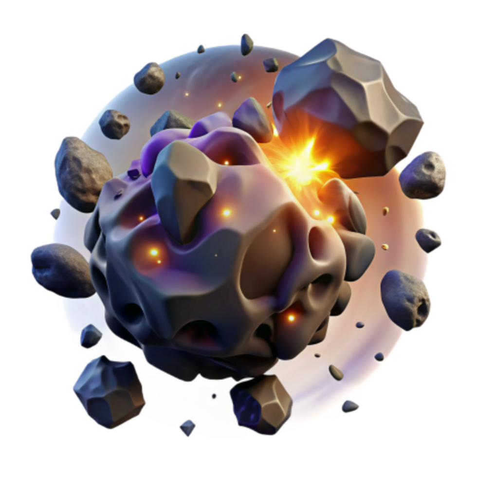 impressive creative Asteroid Collision Celestial Impact Simulation professional png