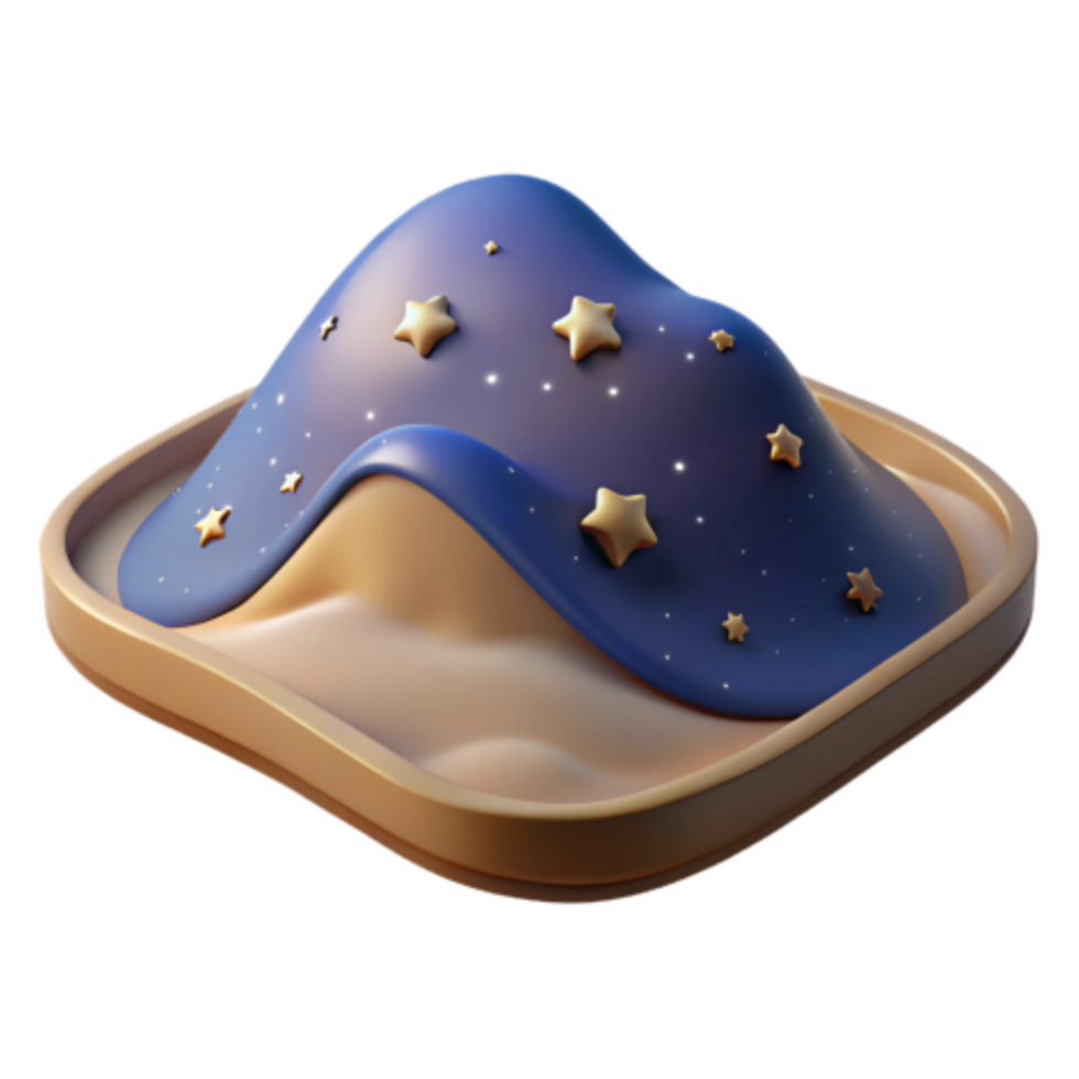 beautiful artistic Starry Night Sleep Cove 3D Render of Cozy Rest premium png