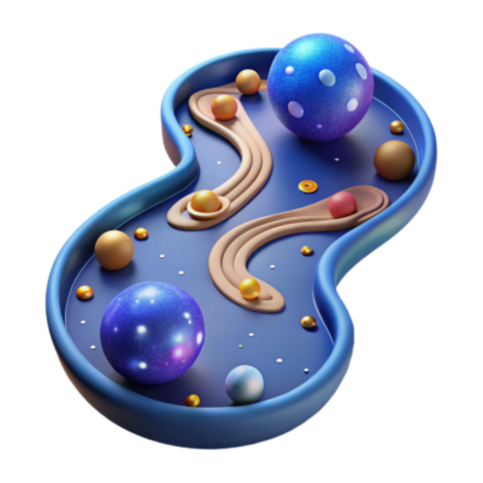 extraordinary classic Cosmic Abstract 3D Render of Celestial Bodies high resolution png