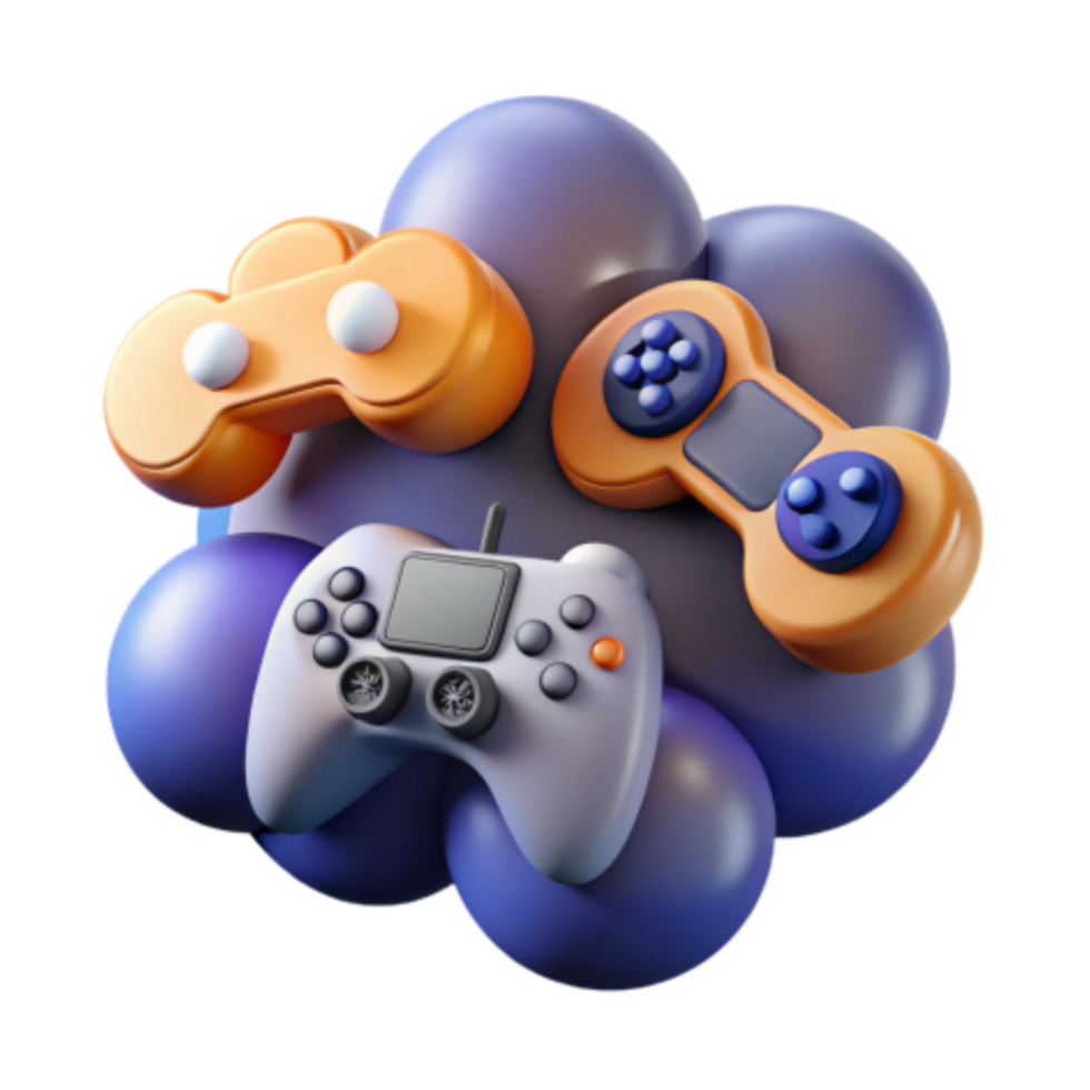 wonderful modern Gaming Controllers A Colorful 3D Render genuine png