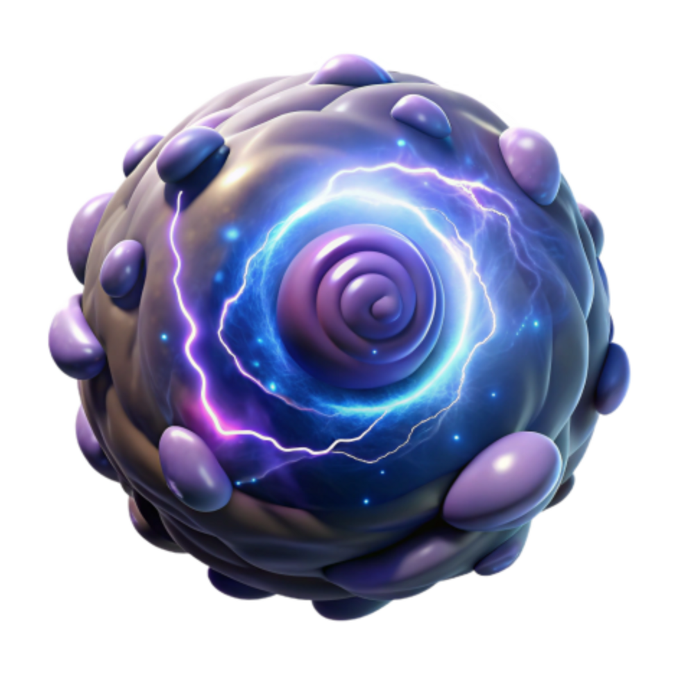 vibrant abstract Cellular Energy Burst Microscopic Power Source premium png