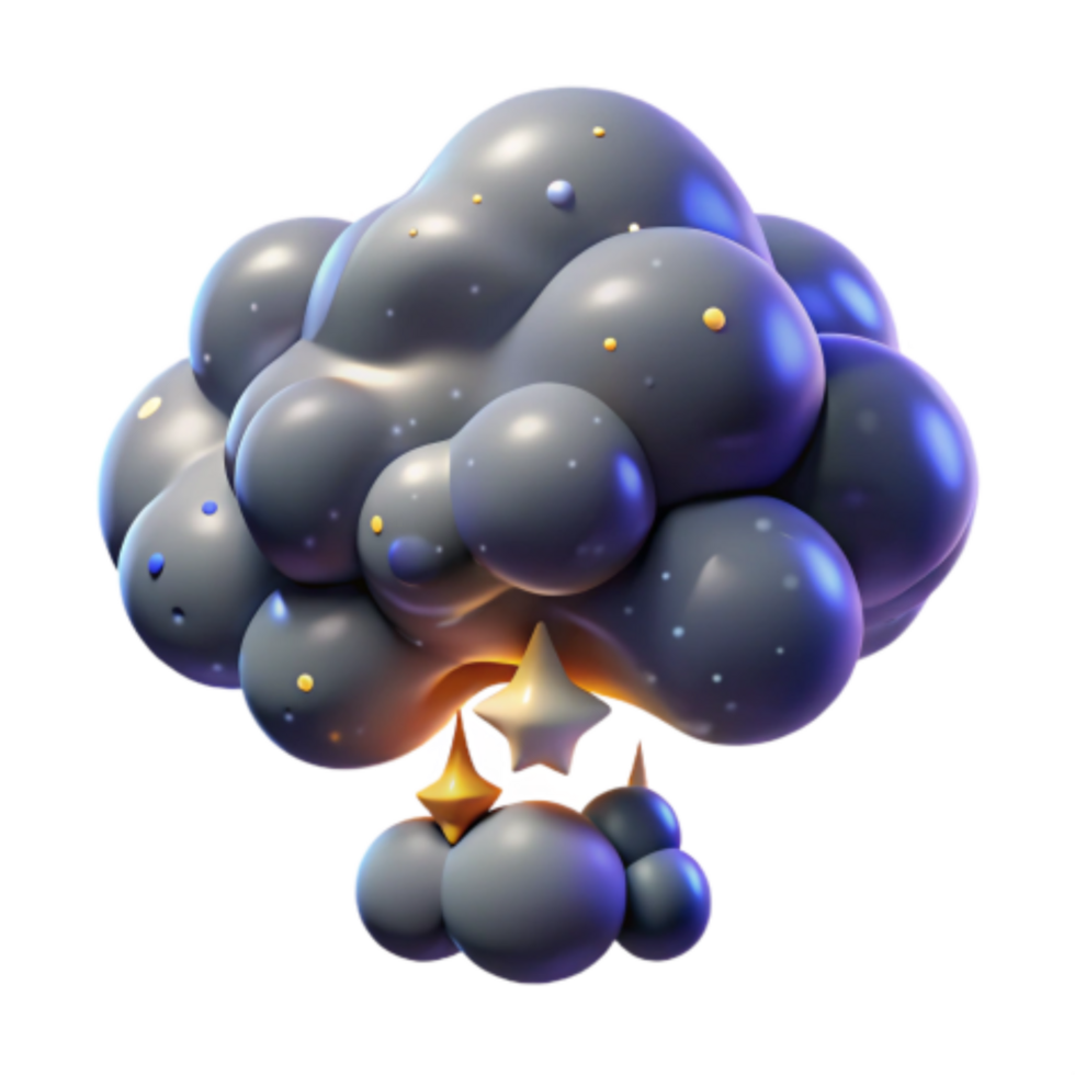 impressive abstract 3D Render of a Sparkling Night Cloud exclusive png