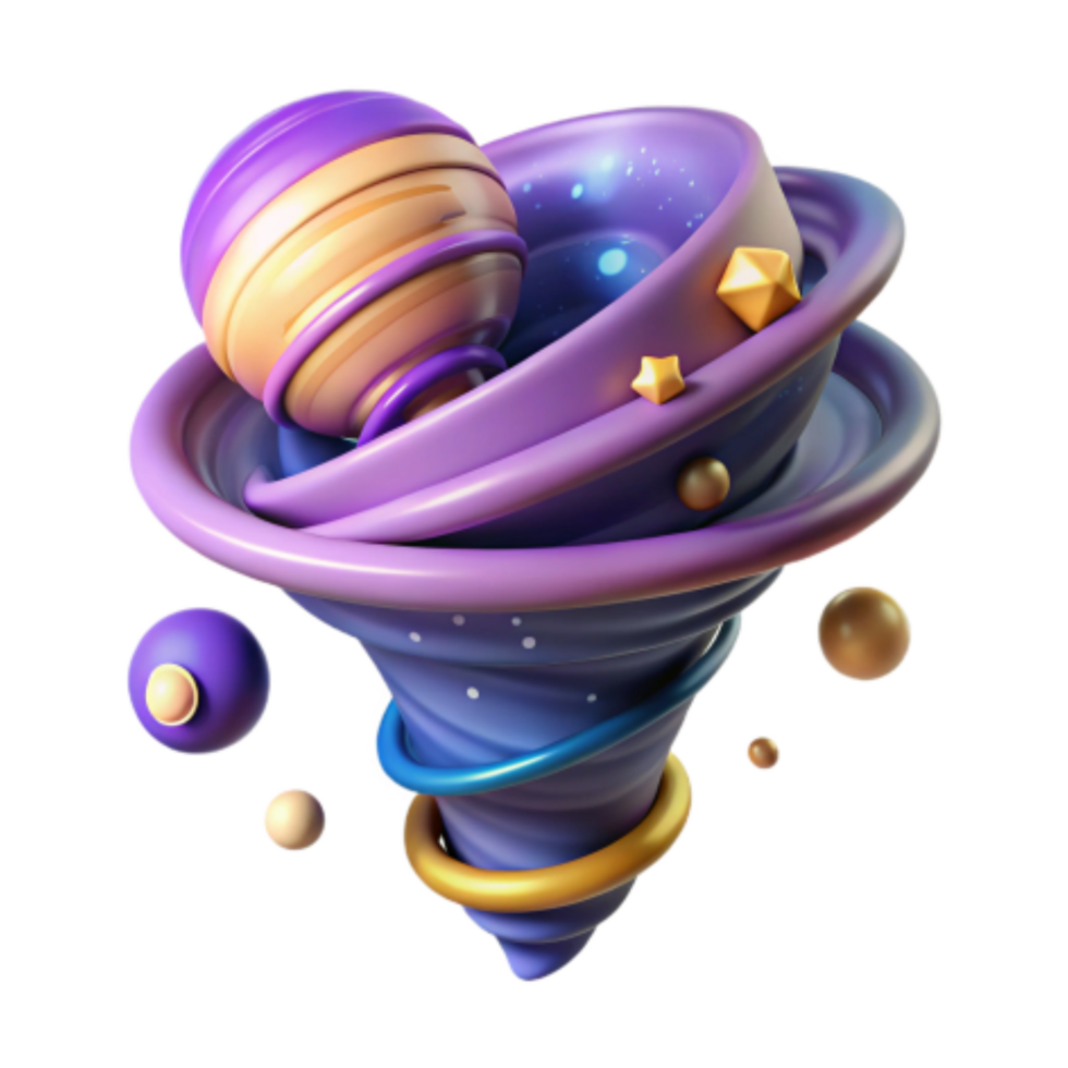 wonderful rustic Cosmic Swirl 3D Abstract Art genuine png