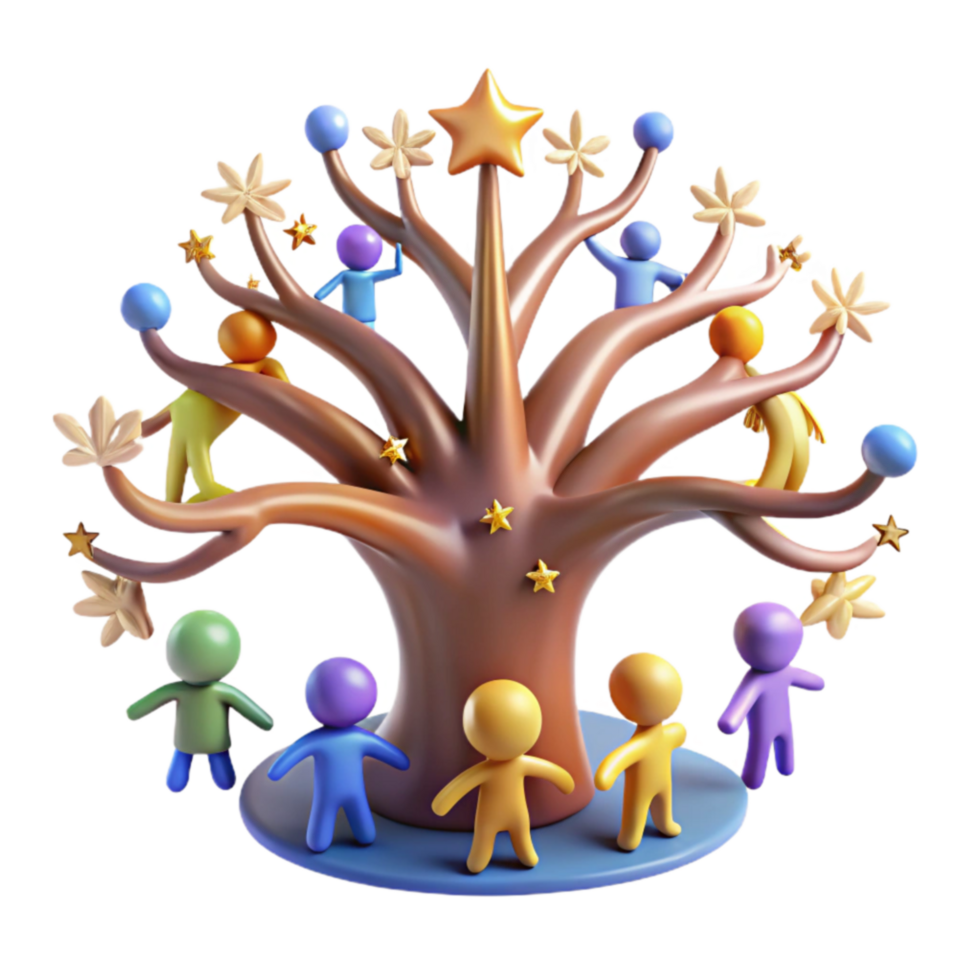 serene creative Community Growth A Symbiotic Tree of Unity and Support professional png