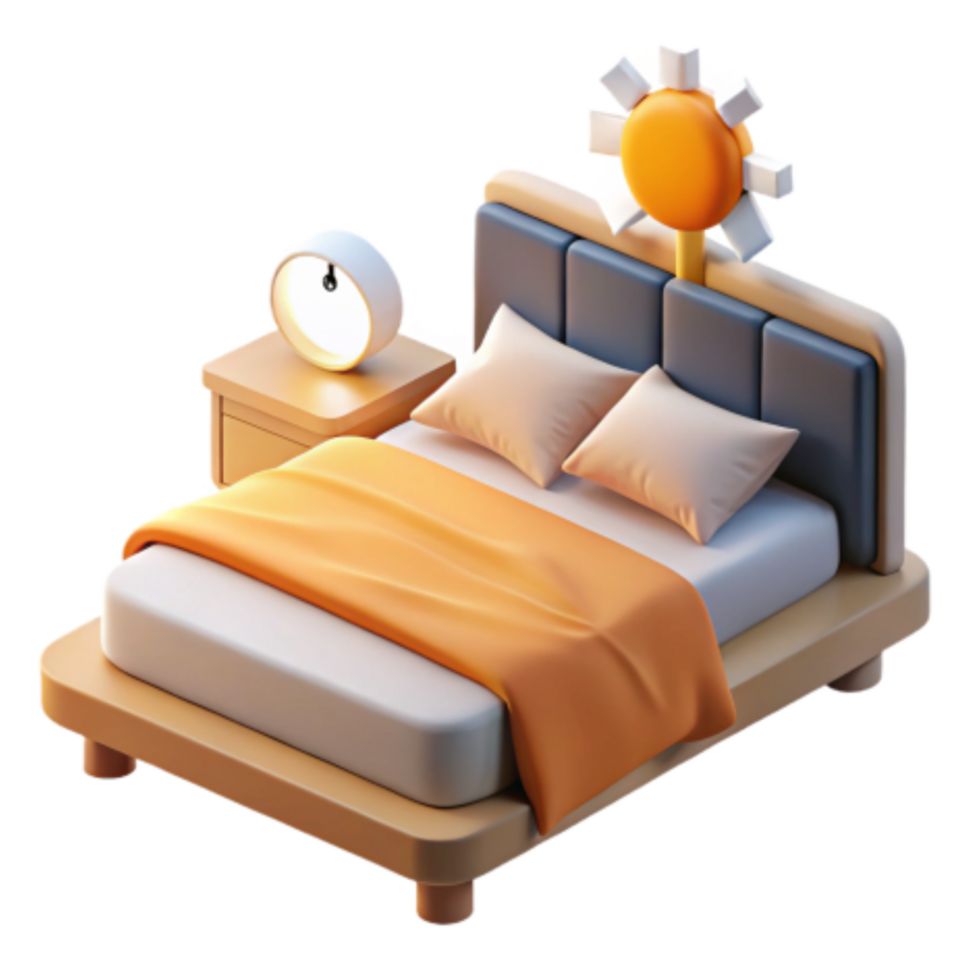 wonderful vintage Sunrise Wake-Up Cozy Bedroom Design 4K png