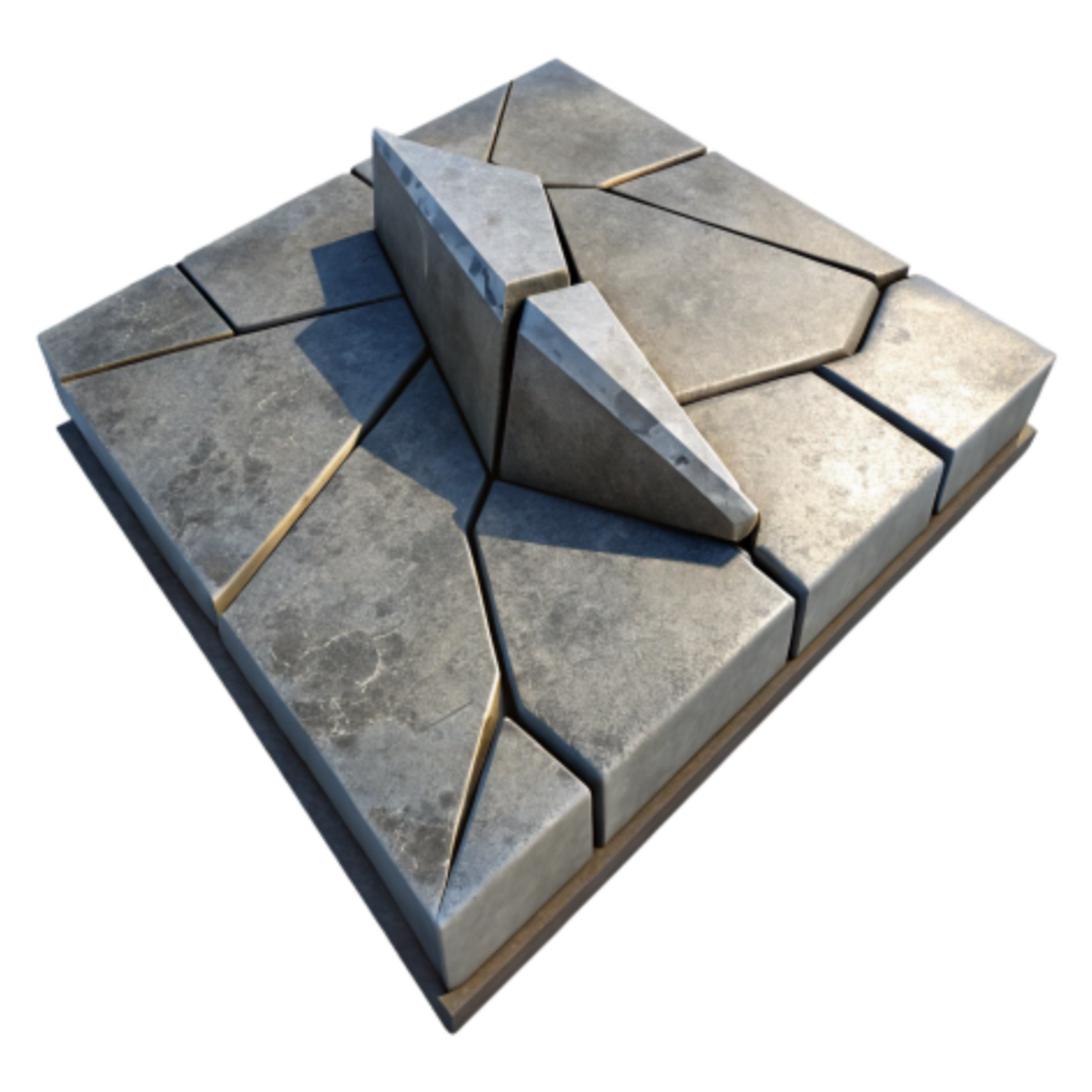 elegant abstract Abstract Cracked Stone Structure 3D Model detailed png