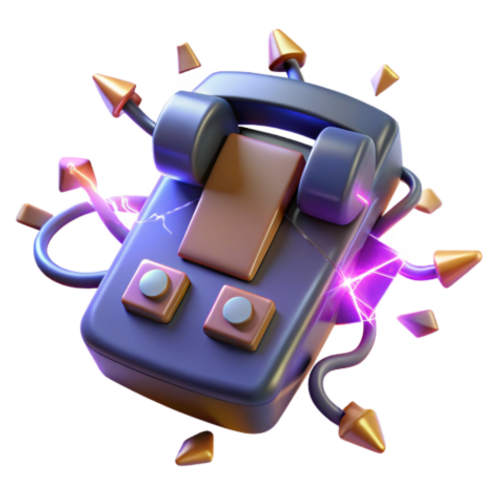 beautiful creative Retro Device with Energy Spikes 3D Render authentic png