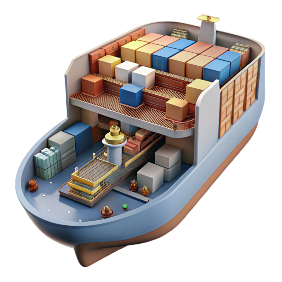 extraordinary classic Cargo Ship Container Vessel Internal Structure Logistics exclusive png