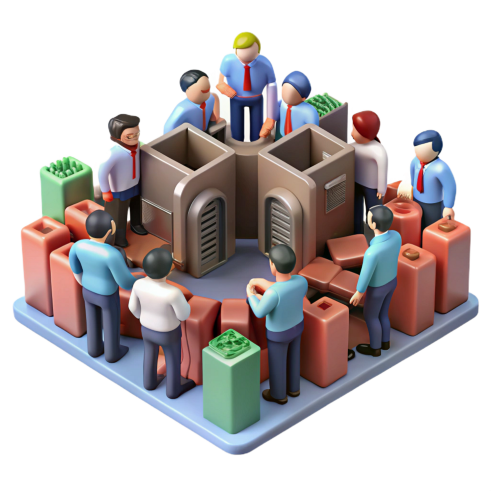 serene modern Team Collaboration Resource Management A 3D Visualization exclusive png