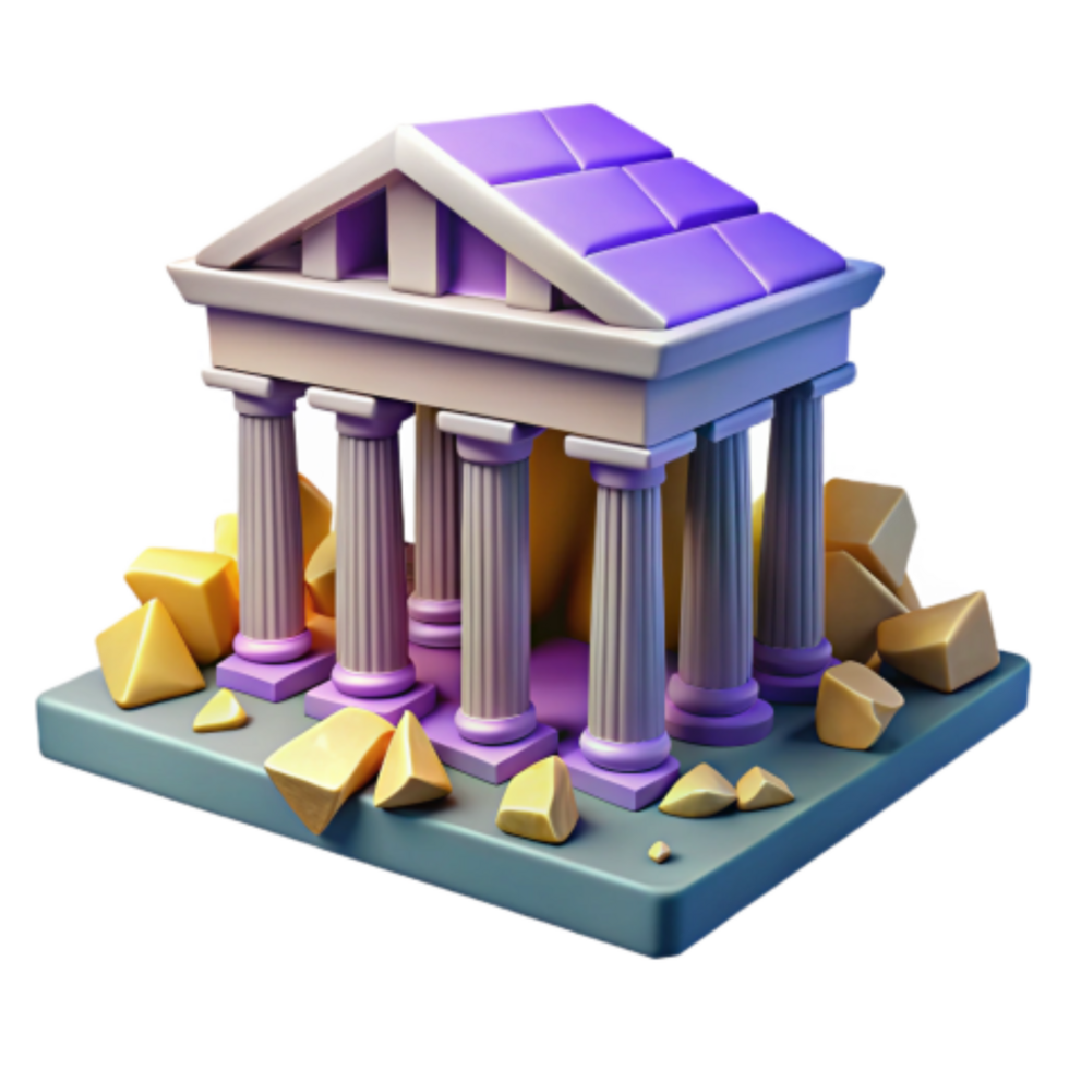 extraordinary contemporary Ancient Temple 3D Model Columns, Ruins, Architecture genuine png
