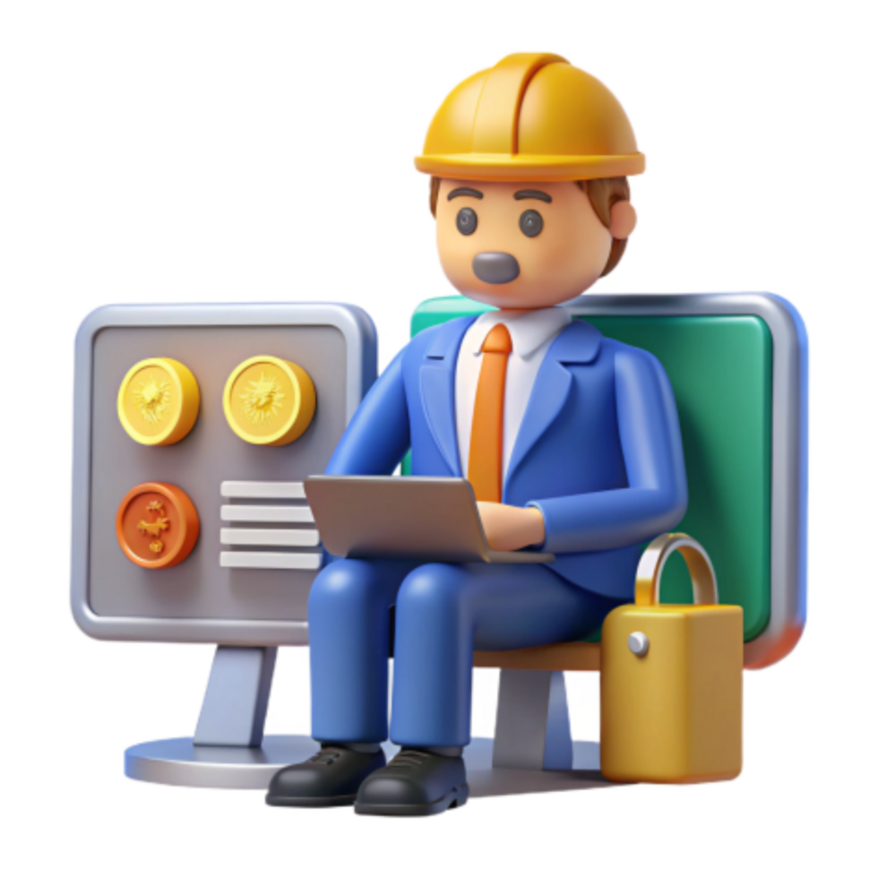elegant abstract Engineer Analyzing Cryptocurrency Investments on Laptop high quality png