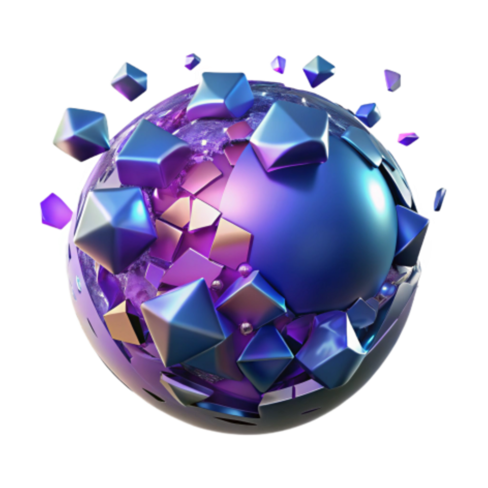 extraordinary abstract Shattered Sphere Abstract 3D Geometric Art premium png