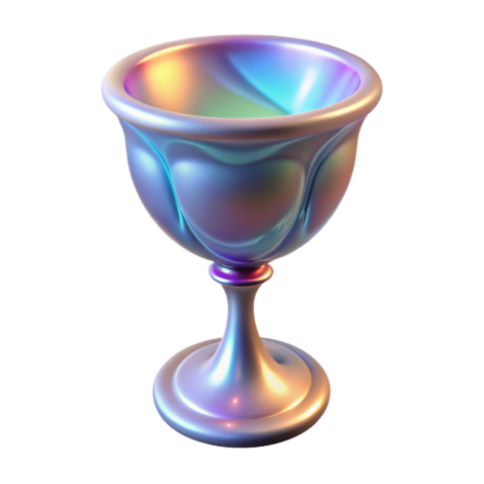 beautiful vintage Iridescent Chalice 3D Render of a Goblet 4K png