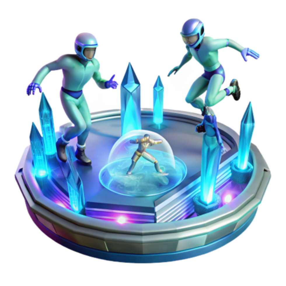 stunning abstract Futuristic Crystal Arena Virtual Reality Combat high resolution png