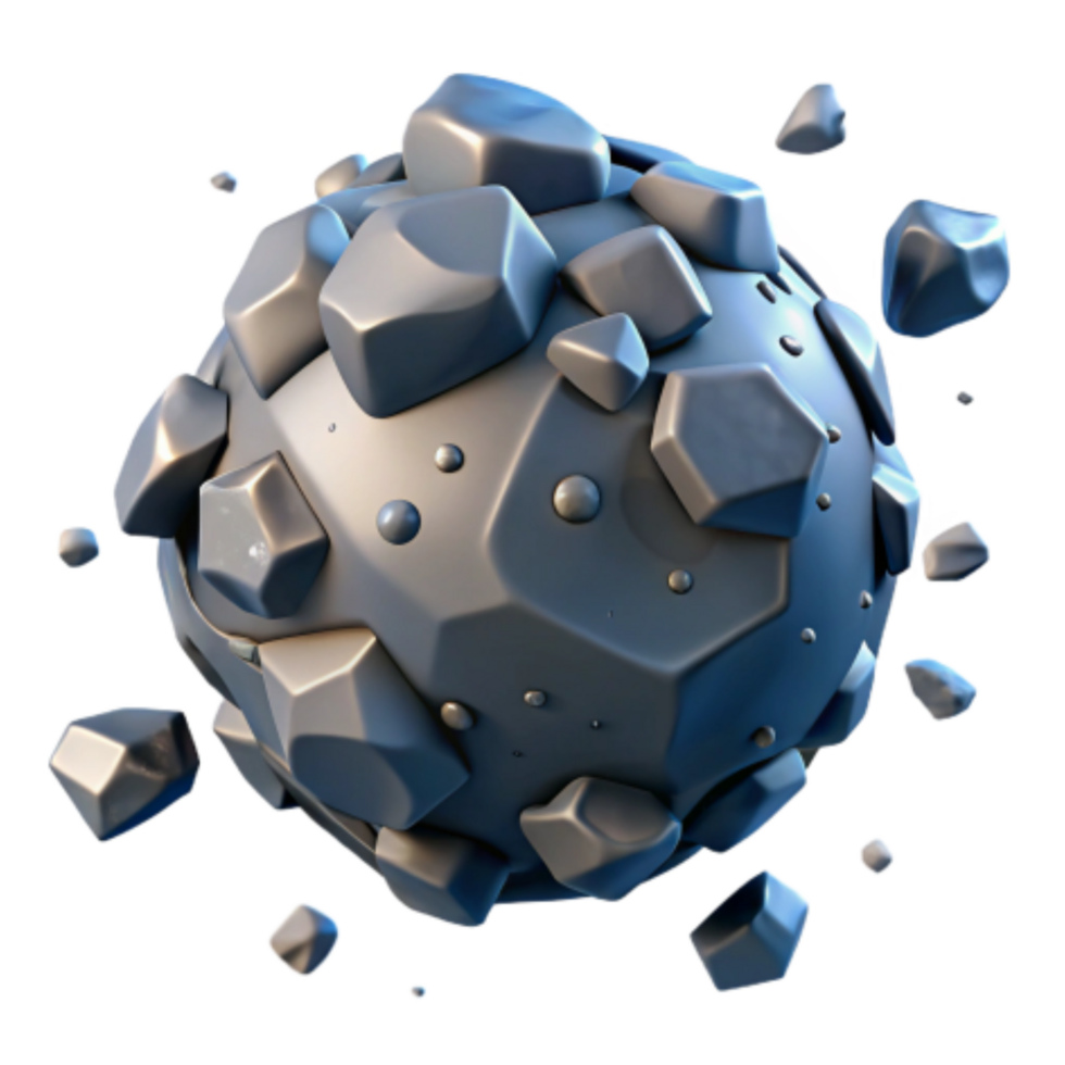 beautiful abstract Gray Rock Sphere 3D Model High-Poly, Detailed, Game Asset high resolution png