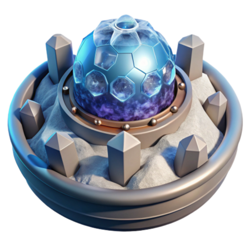 beautiful creative Crystalline Orb Mystical Realm in Sand premium png