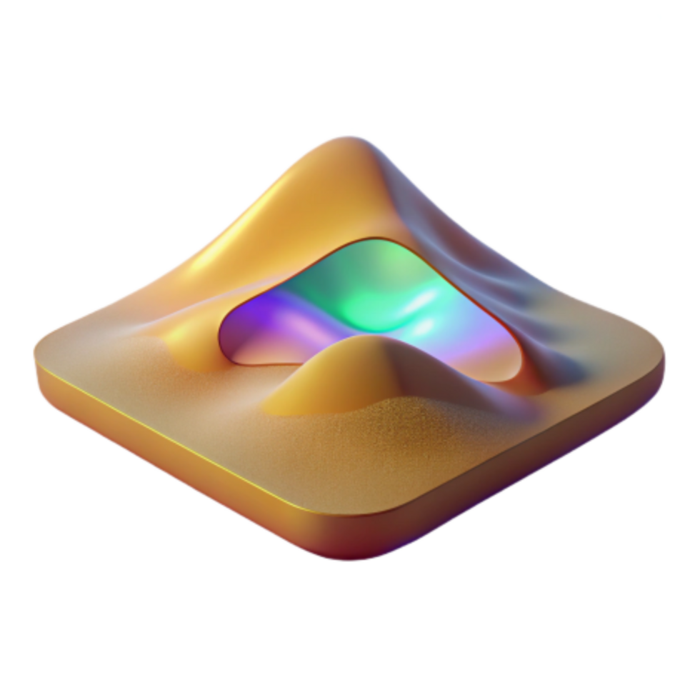 wonderful vintage Abstract 3D Render Illuminated Sand Dune Landscape high quality png