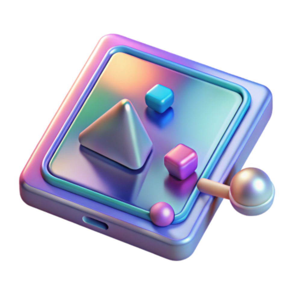 elegant rustic Abstract 3D Geometric Shapes Game Interface high quality png